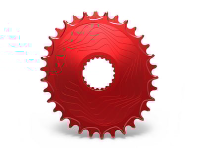 ALUGEAR Chainring oval Aero Direct Mount | 1-speed narrow-wide Shimano MTB 36 Teeth red