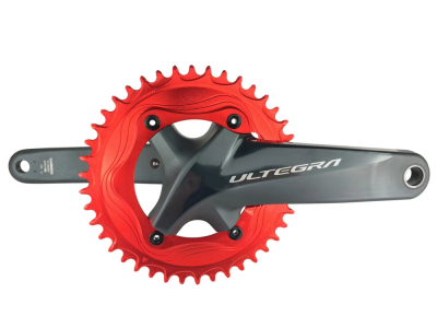 ALUGEAR Kettenblatt rund Aero 1-fach | LK 110 mm asymmetrisch narrow-wide | Dura Ace 9100 | Ultegra R8000 44 Zhne gold