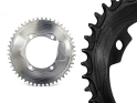 ALUGEAR Chainring round Aero 1-speed | BCD 110 mm asymmetrical narrow-wide | Dura Ace 9100 | Ultegra R8000 46 Teeth black