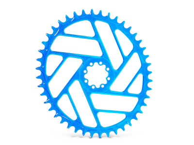 ALUGEAR Kettenblatt oval Beachball Direct Mount | 1-fach narrow-wide SRAM 8-Loch Road/CX/Gravel 46 Zähne blau