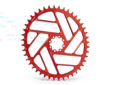 ALUGEAR Chainring oval Beachball Direct Mount | 1-speed narrow-wide SRAM 8-hole Road/CX/Gravel 52 Teeth red