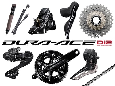 SHIMANO Dura Ace Di2 Road Group R9270 hydraulic Disc Brake 2x12 175 mm 54 | 40 Teeth 11 - 30 Teeth Shimano SM-BB92-41B | Press Fit