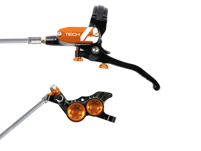 HOPE Disc Brake Tech 4 V4 | separate orange Rearwheel Brake braided
