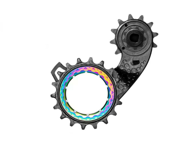 ABSOLUTE BLACK Oversized Schaltwerkkäfig System Hollowcage | SRAM AXS 12-fach PVD Rainbow