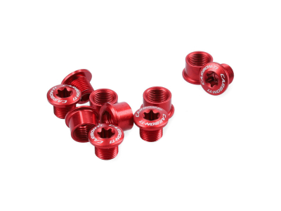 CARBON-TI Chainring Bolts X-Fix LK 107 BCD 2x red