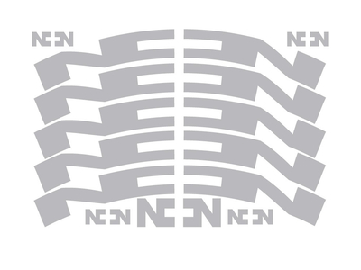 NONPLUS COMPONENTS Decal Set for Rims | 24 mm silver grey...