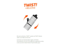 FIDLOCK Trinkflasche TWIST inklusive Schutzkappe ohne Halterung schwarz | 800 ml