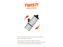 FIDLOCK TWIST single bottle including cap w/o magnetic mount | 590 ml transparent black