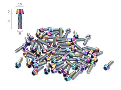 Titanium Screw M6x18 conical oil slick