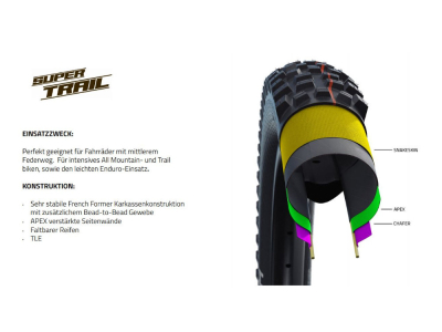 SCHWALBE Tire Hans Dampf 27,5 x 2,60 Super Trail ADDIX Soft EVO SnakeSkin TLE Bronze-Skin