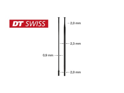 DT SWISS Spoke Aerolite Flat Spoke Straightpull black 262 mm
