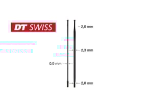DT SWISS Spoke Aerolite Flat Spoke Straightpull black 264 mm