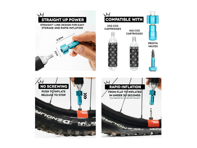 PEATYS Holeshot CO2 Tyre Inflator MTB 25g | emerald