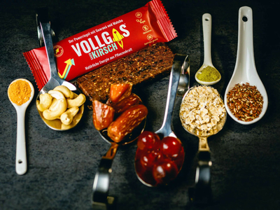 VOLLGAS Energy Bar Sour Cherry Bio Vegan 40g | 20 Bar Box