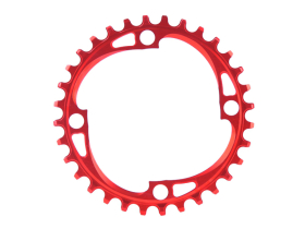 ABSOLUTE BLACK Chainring 1-speed BCD 104 narrow wide red