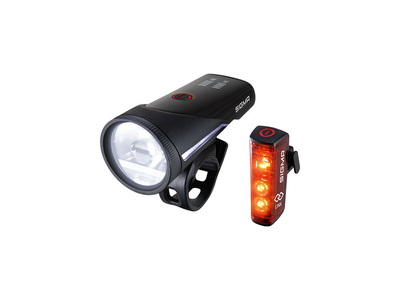 SIGMA SPORT LED Akku Set Scheinwerfer Aura 100 +...