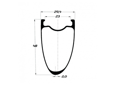 DUKE Felge 28 Baccara X 48 SLR2 UD-Carbon asymmetrisch 28 Loch