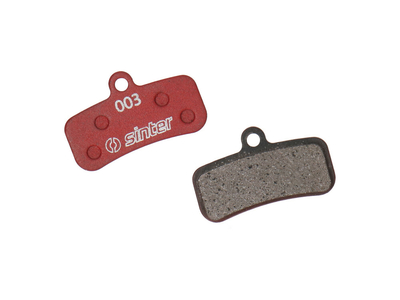 SINTER Disc Brake Pads 003 Standard organic Shimano D-Type for 4-Piston Saint, Zee, XTR, XT, SLX, Deore | red