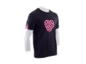 MALDITA BUENA SUERTE T-Shirt Heart Chain | black/fuchsie M