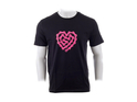 MALDITA BUENA SUERTE T-Shirt Heart Chain | black/fuchsie L