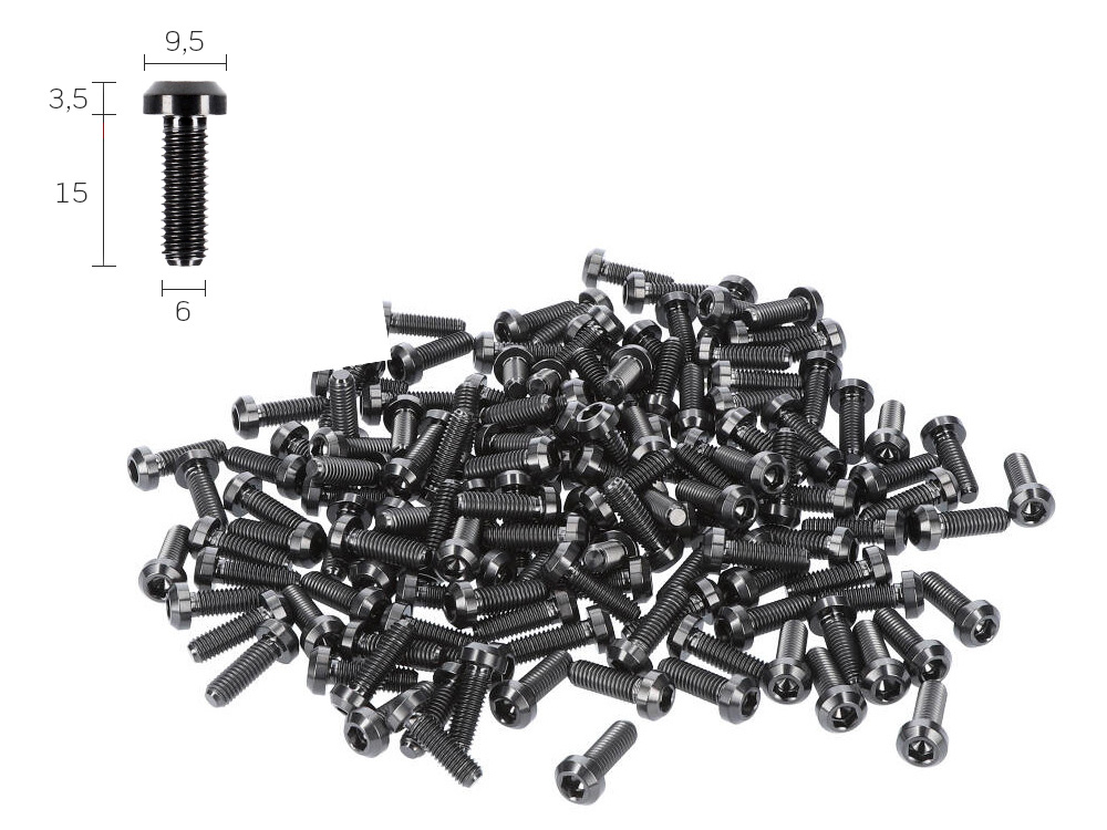 Titanschraube M6x15 mit Fase schwarz, 3,70 €