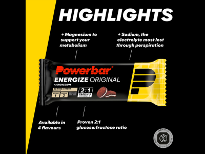 POWERBAR Energy Bar Energize Original Cookies & Cream | 15 Bars Box