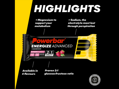 POWERBAR Energieriegel Energize Advanced Raspberry 55g | 15 Riegel Box