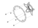 ABSOLUTE BLACK E-Bike Kettenblatt Spider für Shimano Steps 50 mm | gold