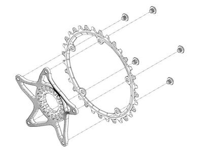 ABSOLUTE BLACK E-Bike Chainring Spider for Bosch Gen 3 Boost 50 mm | black