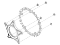ABSOLUTE BLACK E-Bike Chainring Spider for Specialized SL 1.1 MTB | gold