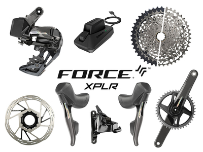 SRAM Force XPLR AXS Wide Disc HRD Flat Mount Gravel Gruppe 1x12 165 mm SRAM XPLR XG-1251 | 10-44 Zähne ohne Bremsscheiben SRAM DUB Wide | BSA 68 mm