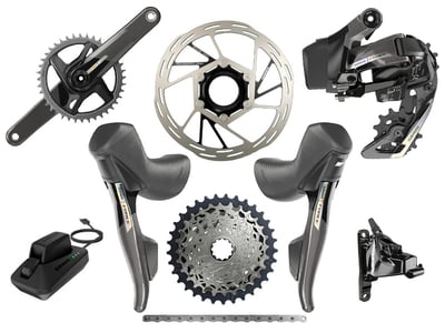 SRAM Force AXS Wide Road Disc HRD Flat Mount Rennrad Gruppe 1x12 | 40 Zähne 172,5 mm 10 - 28 Zähne ohne Bremsscheiben SRAM DUB Wide | PressFit PF41 BB86 Road