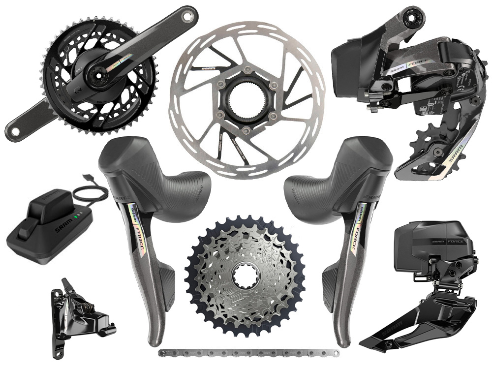 SRAM Force AXS Road Disc HRD Flat Mount Road Group 2x12 | Quarq