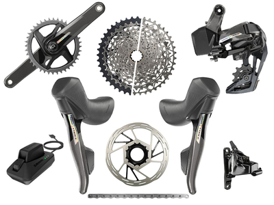 SRAM Force XPLR AXS Wide Disc HRD Flat Mount Gravel Gruppe 1x12 | Quarq Powermeter Kurbel 175 mm SRAM XPLR XG-1251 | 10-44 Zhne ohne Bremsscheiben ohne Innenlager