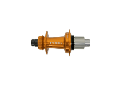 HOPE Hinterradnabe Pro 5 | Classic Center Lock 12x148 mm Boost Steckachse Freilauf Shimano Micro Spline | orange