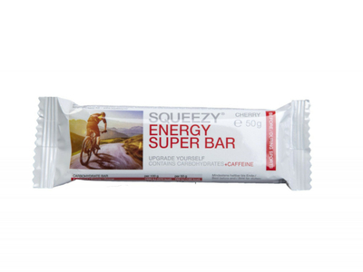 SQUEEZY Energieriegel Energy Bar Kirsche + Koffein | 50g Riegel