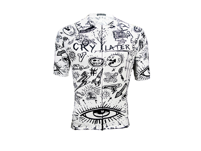 MALDITA BUENA SUERTE short sleeve jersey men Cry Later | white / black M