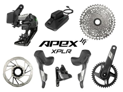 SRAM Apex XPLR AXS Wide Disc HRD Flat Mount Gravel Gruppe 1x12 160 mm ohne Bremsscheiben ohne Innenlager