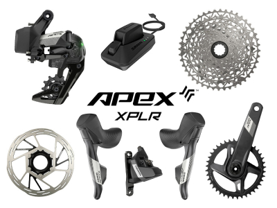 SRAM Apex XPLR AXS Wide Disc HRD Flat Mount Gravel Gruppe 1x12 175 mm ohne Bremsscheiben SRAM DUB Wide | PressFit30