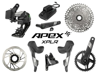 SRAM Apex XPLR AXS Wide Disc HRD Flat Mount Gravel Group 1x12 | Quarq Powermeter Crank 165 mm Paceline XR Rotor 160 mm | Center Lock (front and rear) SRAM DUB Wide | BSA 68 mm