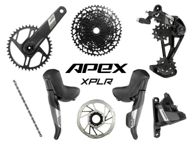 SRAM Apex Eagle Wide Disc HRD Flat Mount Gravel Gruppe 1x12 170 mm ohne Bremsscheiben SRAM DUB Wide | PressFit PF41 BB86 Road