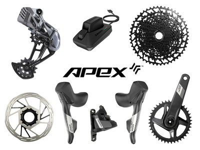 SRAM Mullet Apex AXS Wide GX Eagle Gravel Group 1x12 160 mm without Disc Brake Rotors SRAM DUB Wide | PressFit PF41 BB86 Road