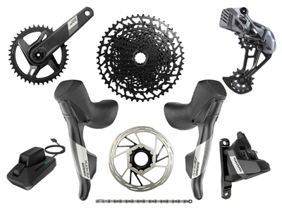SRAM Mullet Apex AXS Wide GX Eagle Gravel Gruppe 1x12 170 mm ohne Bremsscheiben SRAM DUB Wide | PressFit PF41 BB86 Road