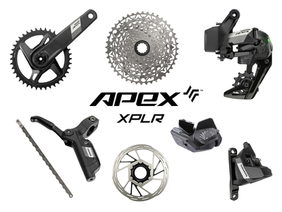 SRAM Apex XPLR AXS Wide Disc HRD Flat Mount Flatbar Gravel Gruppe 1x12 172,5 mm Paceline Rotor 160 mm | Center Lock (vorn und hinten) SRAM DUB Wide | BSA 68 mm