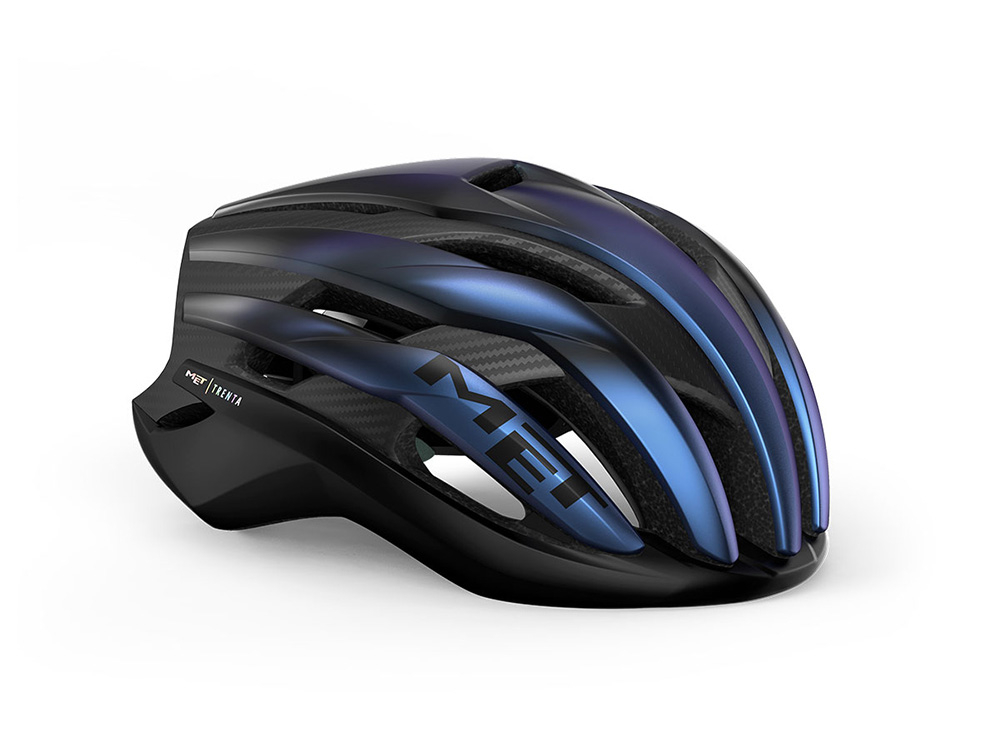 MET Bike Helmet Trenta MIPS 3K Carbon | blue iridescent matt M (56 