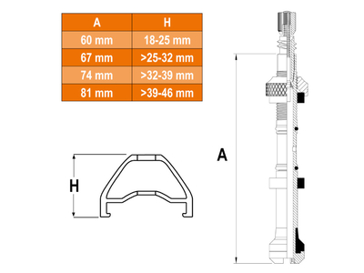 SKS Ersatzventil fr Reifendrucksensor Airspy TL Set 74 mm