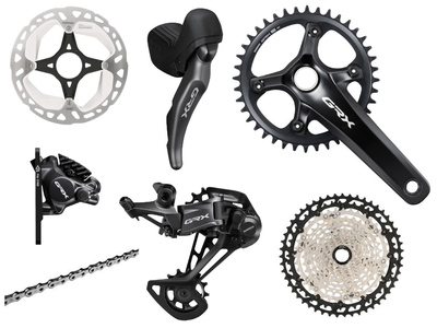 SHIMANO GRX 820 Komplettgruppe 1x12 | Kurbel 170 mm 42 Zhne