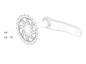 CARBON-TI Chainring X-DirectDisc Direct Mount | 1-speed narrow-wide für SRAM 3-Bolt Cranks | 3 mm Offset 30 Teeth