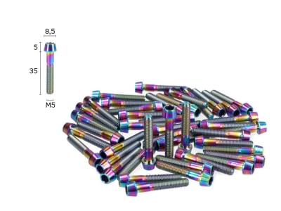 Titanium Screw M5x35 conical | oil slick