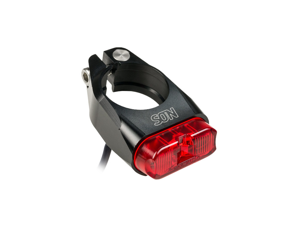 SON Rücklicht Sattelschelle 30 mm 6 V StVZO | schwarz SON Rücklicht Sattelschelle 30 mm 6 V StVZO | schwarz